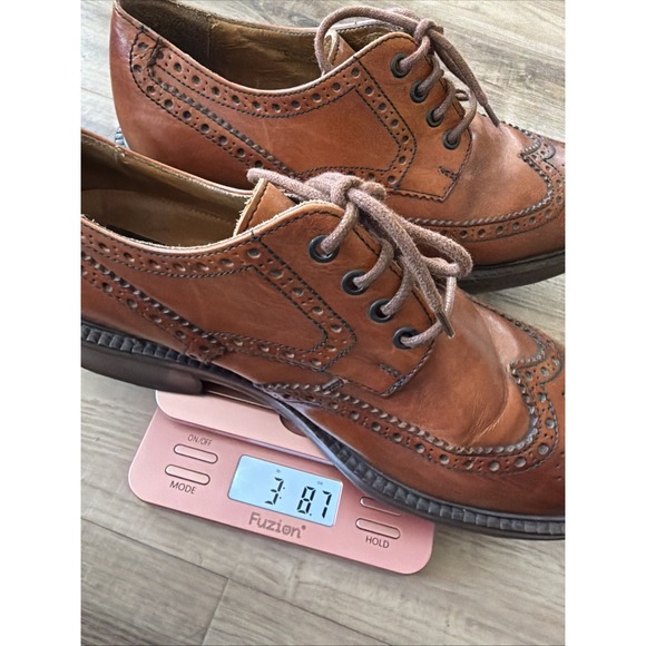 VTG Y2K Kenneth Cole Men\'s Lug Sole Wingtip Oxford Shoes Grunge 11 Brown ITALY main image 5